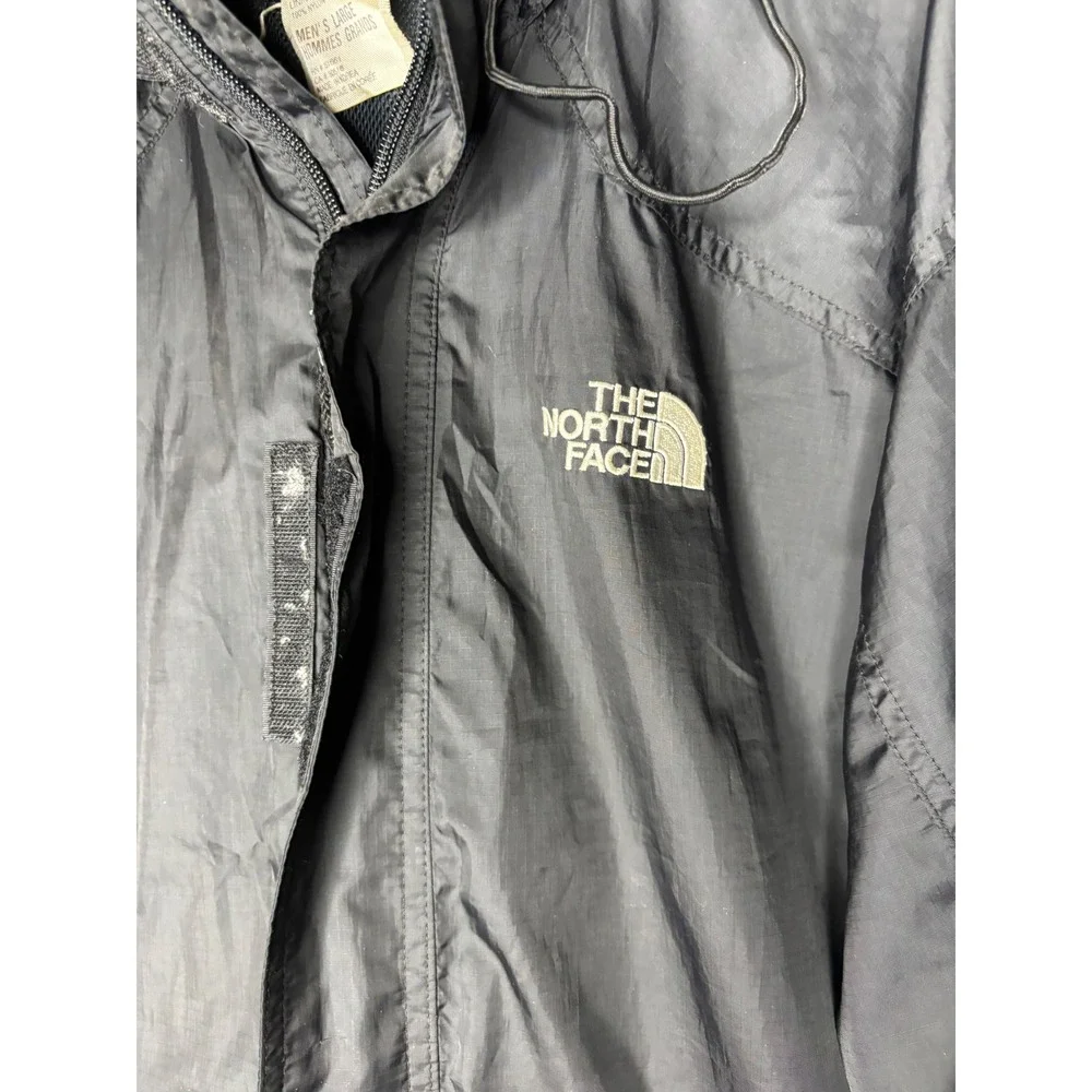 VTG The North Face Black Hydrenaline Mens Large‎ Hooded Windbreaker Jacket Korea